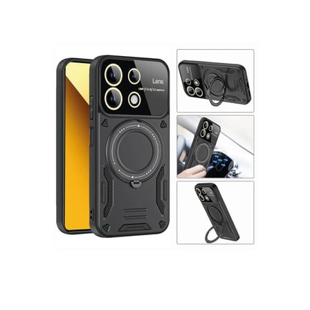Xiaomi Redmi Note 13 4g Kılıf Joy Lens Standlı Kapak - Koyu Yeşil