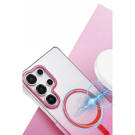 Samsung Galaxy S25 Ultra Glossy Magsafe Kapak - Pembe