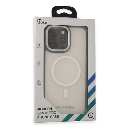 Joko İphone 14 Pro Max Kılıf Rocky Magsafe Kapak - Siyah-kırmızı