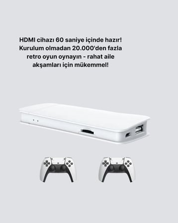 20.000 Yüklü Oyunlu Kablosuz Retro Oyun Konsolu 4K Destekli