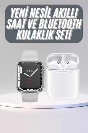 Akıllı Saat Kulaklık Hediyeli Uyku ve Sağlık Takibi Yapabilen Uzun Ömürlü