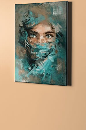 Sayılarla Boyama Seti Kasnaklı Mavi Bakış 50 X 65 Cm