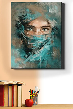 Sayılarla Boyama Seti Kasnaklı Mavi Bakış 60 X 75 Cm