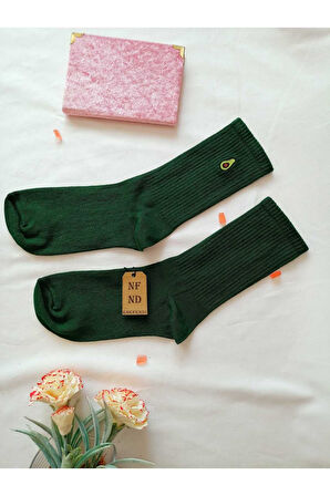 3 Çift Nakışlı Kadın Çorap Üçlü Soket Hayvan Meyve Çiçek Nakışlı Çorabı Hediye 36-40