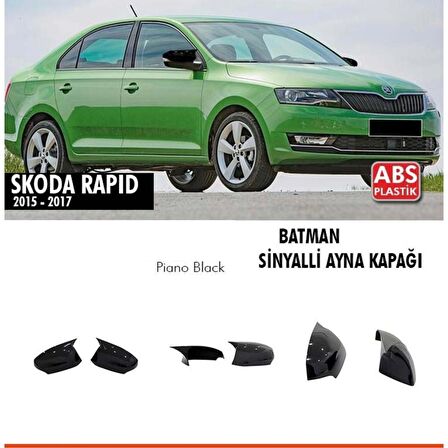 Rapid Batman Yarasa Ayna Kapağı Piano Black 2015-2017 Sinyalli