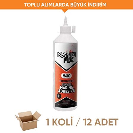 Nanofix Express Şeffaf Deniz Tutkalı 600 ml (1 Koli - 12 Adet)