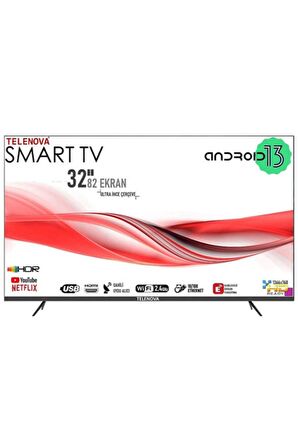 Telenova Revo32s 32" 82 Ekran Uydu Alıcılı Hd Android13 Smart Led Tv 32NSK8001