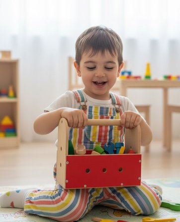Çocuklar İçin Ahşap Tamir Atölyesi Kutusu - Montessori Eğitici Oyuncak - Doğal Ahşap