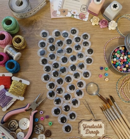 12mm Oynar Göz - Hobi, Amigurumi ve El Sanatları için - 100 Adet
