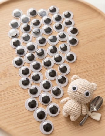 Gözeler 12mm Oynar Göz - Hobi, Amigurumi ve El Sanatları için - 50 Adet
