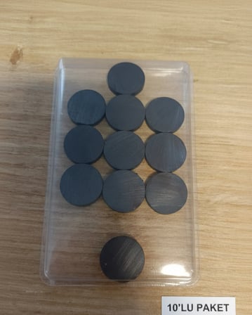 1.5 cm Güçlü Yuvarlak Mıknatıs - El Yapımı Ürünler İçin Hobi Mıknatısı 10'lu Paket