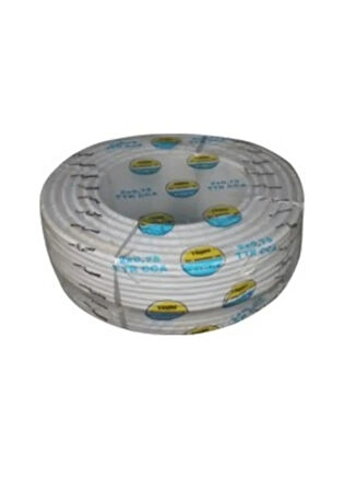 YEŞİM KABLO TAM KESİT 2X0.75 TTR CCA KABLO BEYAZ RENK 100 MT