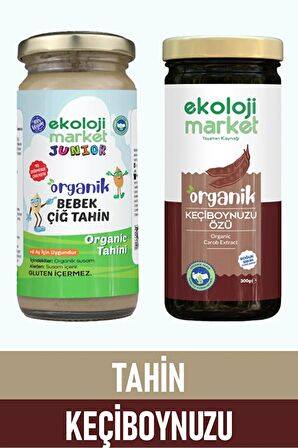 Organik Çiğ Tahin 230 gr + Organik Keçiboynuzu Özü 300 ml