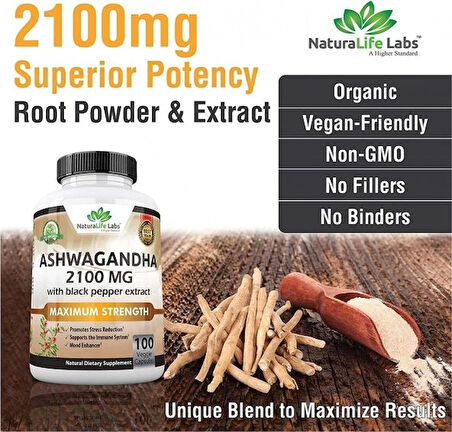 Natura Life Ashwagandha 2100 mg 100 Kapsül