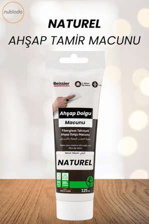 4'lü Naturel Ahşap ve Duvar Tamir Seti 125 Ml Dolgu Macunu 2 Adet Plastik Spatula 1 Kübik Zımpara