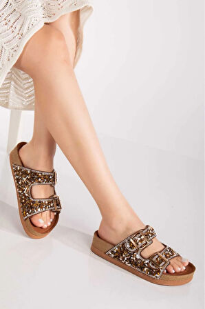 Taş Desenli Ortopedik Kadın Terlik - TABA