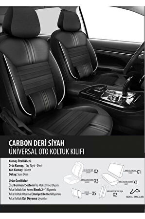 Audi A4 Koltuk Kılıfı Carbon Deri Siyah