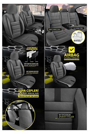 Fiat / Tofaş Murat 124 Koltuk Kılıfı Oniks Füme