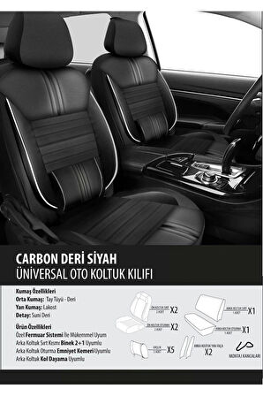 Fiat Grande Koltuk Kılıfı Carbon Deri Siyah