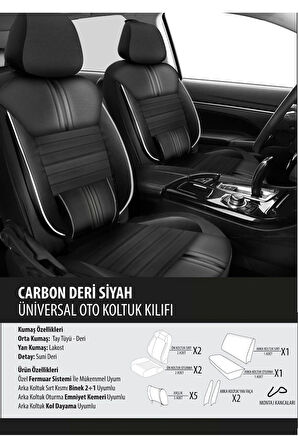 Jeep Renegade Koltuk Kılıfı Carbon Deri Siyah
