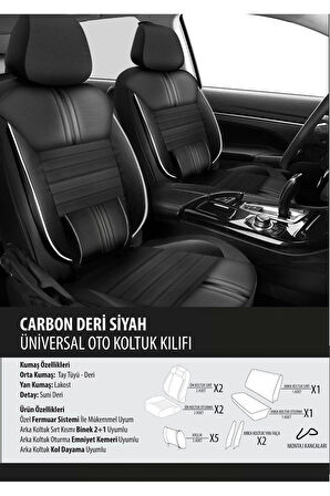 Lancia Delta Koltuk Kılıfı Carbon Deri Siyah