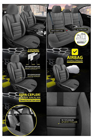 Renault Megane Koltuk Kılıfı Oniks Füme