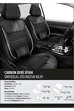Tata Indigo Koltuk Kılıfı Carbon Deri Siyah