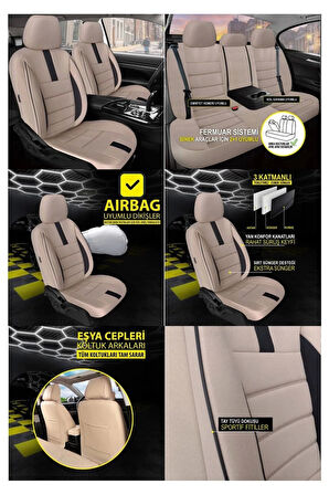 Volkswagen Caddy Koltuk Kılıfı Oniks Bej