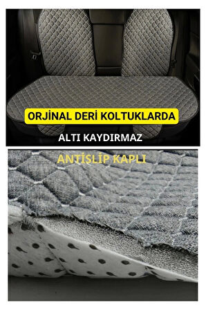 Citroen Berlingo 2019 SonrasıTerletmez Kaymaz Keten Oto Minder Kılıf Komple Set ( 7 Parça ) Füme