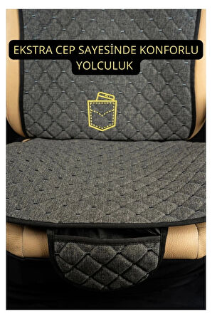 MERCEDES X Class 2017 ve SonrasıTerletmez Kaymaz Keten Oto Minder Kılıf Komple Set ( 7 Parça ) Füme