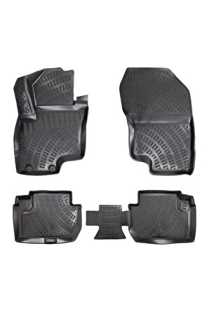 Mitsubishi Outlander 2013-2018  Uyumlu 3D Siyah Kokusuz Havuzulu Paspas Takımı