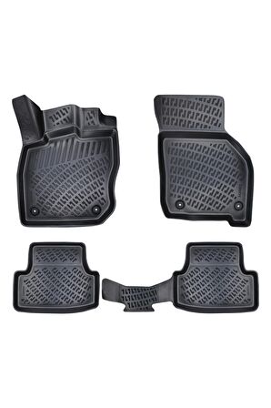 Volkswagen Touareg 2018 Sonrası 3D Siyah Kokusuz Havuzulu Paspas Takımı