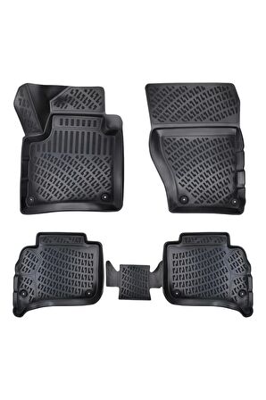 Porsche Cayenne 2018 Sonrası 3D Siyah Kokusuz Havuzulu Paspas Takımı