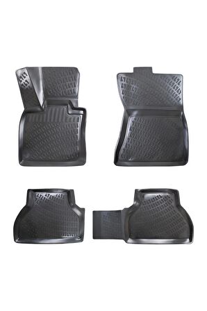 Bmw X5 F15 2013-2018 3D Siyah Kokusuz Havuzulu Paspas Takımı