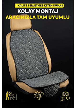 Volkswagen passat-b8-tkm 2015-2022Terletmez Kaymaz Keten Oto Minder Kılıf Komple Set ( 7 Parça ) Gri