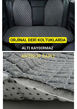 Volkswagen passat-b8-tkm 2015-2022Terletmez Kaymaz Keten Oto Minder Kılıf Komple Set ( 7 Parça ) Gri