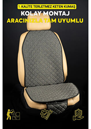 Volvo S60 2010 - 2018 Terletmez Kaymaz Keten Oto Minder Kılıf Komple Set ( 7 Parça ) Füme