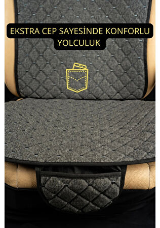 Ford Mondeo 2007-2014Terletmez Kaymaz Keten Oto Minder Kılıf Komple Set ( 7 Parça ) Füme