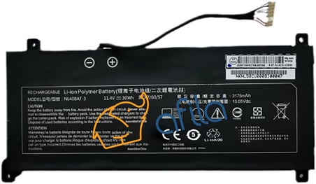 2' EL   Casper X400 CLEVO NL51 NL50 NL52 NL40BAT-3 NKNL52RU Notebook Bataryası, Pili