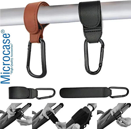 Microcase Portatif İşlevsel Yük Eşya Poşet Taşıma Kancası Bebek Arabası Kancası 1 Adet - PEMBE AL4998