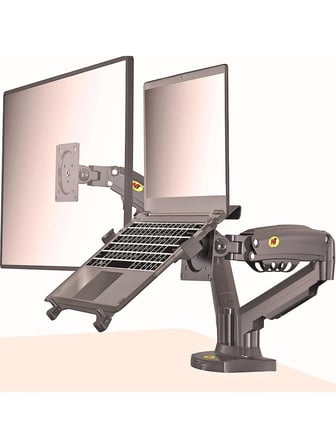 Luve Store NB F160+FP Gazlı Çift Kollu Monitör Laptop Standı 17-30 İnç Ekran 10-17 İnç Notebook VESA Uyumlu