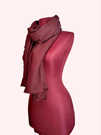 NEOWEAR Bambu Kraşlı Özel Dokulu Şal Bordo