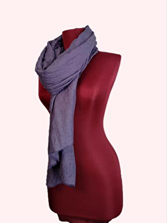 NEOWEAR Bambu Kraşlı Özel Dokulu Şal Koyu Mor
