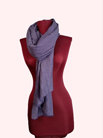 NEOWEAR Bambu Kraşlı Özel Dokulu Şal Koyu Mor