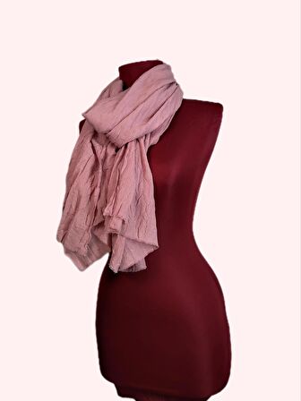 NEOWEAR Bambu Kraşlı Özel Dokulu Şal Pembe