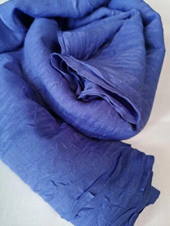 NEOWEAR Bambu Kraşlı Özel Dokulu Şal Saks Mavi