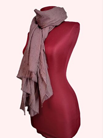 NEOWEAR Bambu Kraşlı Özel Dokulu Şal Gül Kurusu