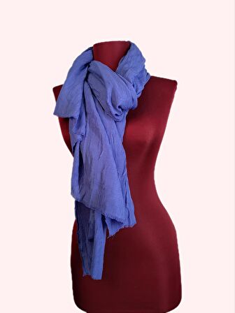 NEOWEAR Bambu Kraşlı Özel Dokulu Şal İndigo