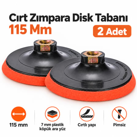 115 Mm Cırt Zımpara Disk Tabanı Altlığı Zımpara Tabanı (2 ADET)