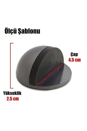 Yarımay Yapışkanlı Kapı Kolu Stoperi Tamponu Metal Kapı Stopu Durdurucu Tutucu (SATİNE FÜME)